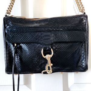 Rebecca Minkoff MAC bag black Croc embossed